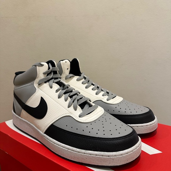 NIB Men Nike Court Vision Next Nature Mid Light Smoke Grey Sail DN3577 002